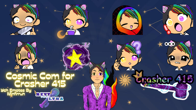 Half Body , Logo ,1 Custom Emote &amp; 7 YCH Emotes